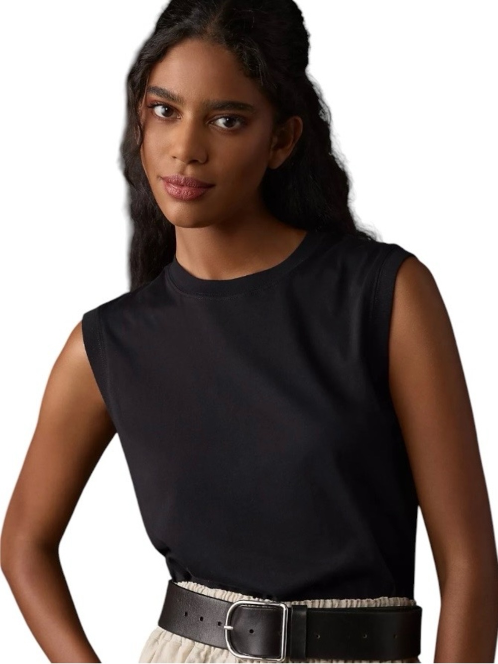 Anthropologie By Anthropologie Black Modal Muscle Tee Top Sleeveless XS